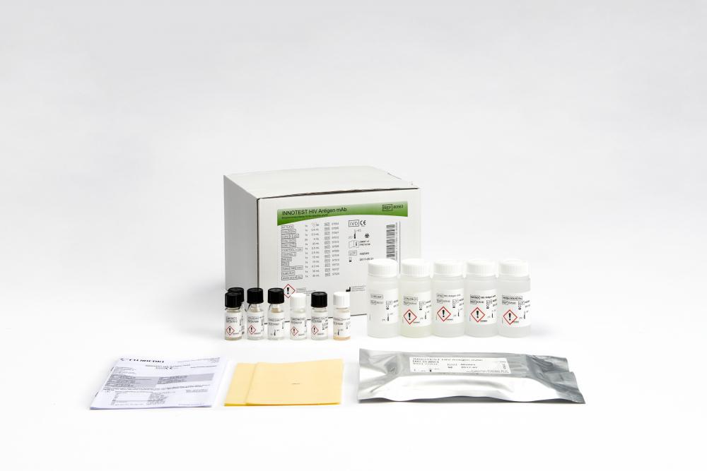 An antigen kit by Fujirebio used for the qualitative detection of HIV p24 antigen in human serum, plasma, and cell culture supernatant. (Fujirebio)