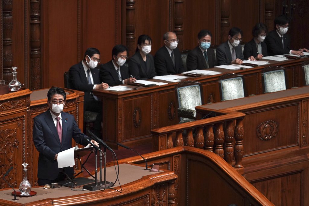 The prime minister Shinzo Abe said antibody tests for the coronavirus will be put into practical use in the near future. (AFP)