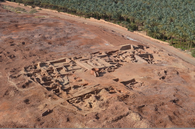 An aerial view of the excavation site at Dadan. (Supplied)