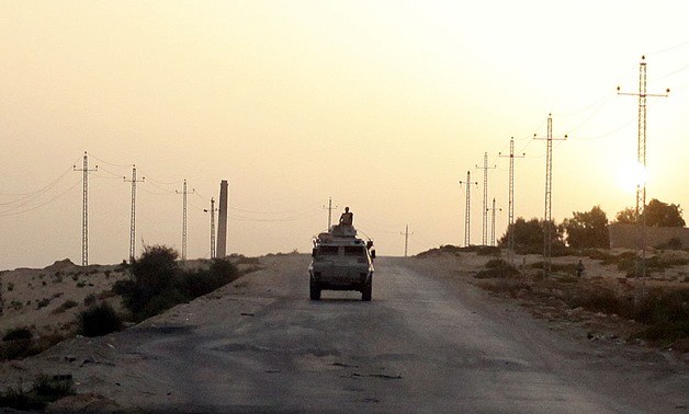 An Egyptian military vehicle in northern Sinai in May 2015. (Reuters)