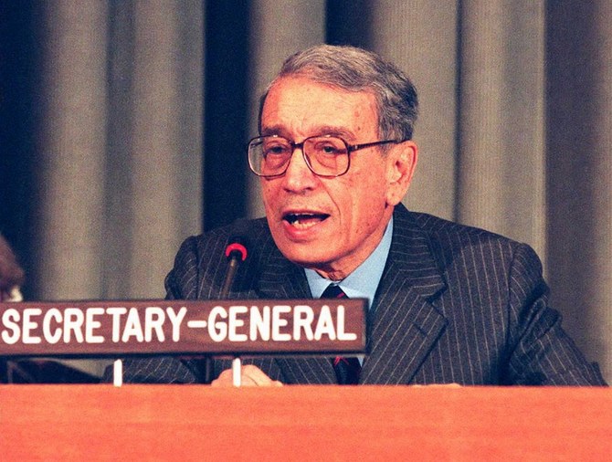 Earlier in his career, Boutros-Ghali had played a prominent negotiating role in the Camp David Accords orchestrated by US President Jimmy Carter. (Getty Images)