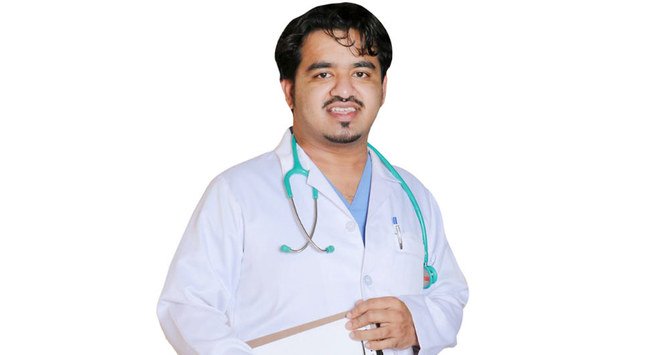 Maaz Bashir deals with COVID-19 patients every day and sees up to 20 new cases on average. (Supplied)