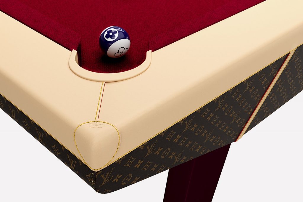 The LV pool tables are available in an array of colors and designs, such as the classic LV monogram. (Louis Vuitton)