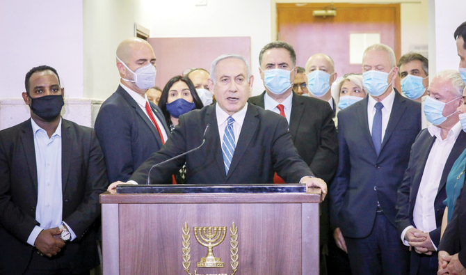 Israeli Prime Minister Benjamin Netanyahu speaks at the district court in Jerusalem. (AP)
