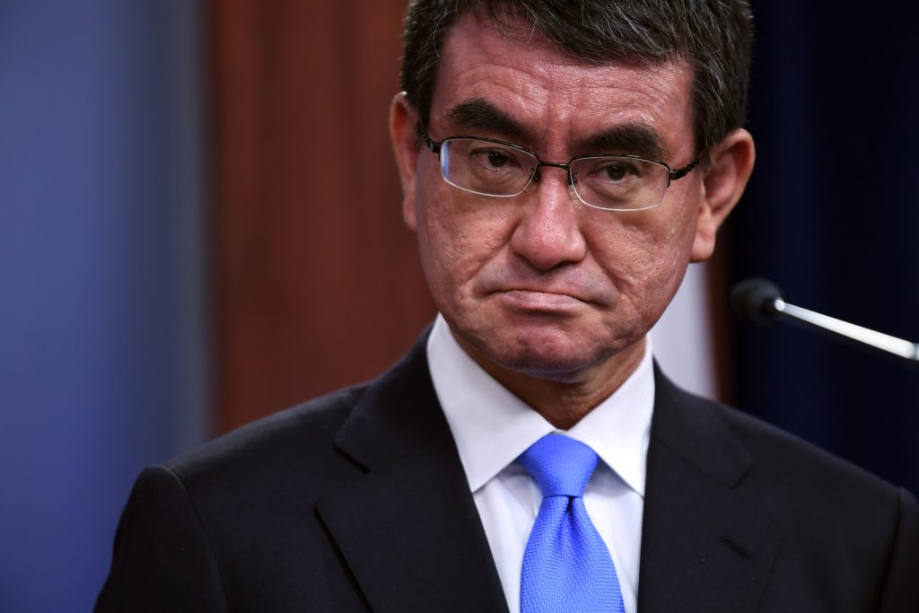 Japan's Defence Minister Taro Kono said that the US has not requested more money to keep its troops in the country. (AFP)