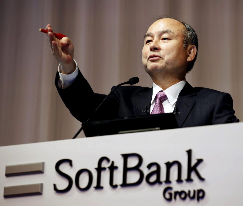  In this Nov. 6, 2019, file photo, SoftBank founder and Chief Executive Officer Masayoshi Son speaks during a news conference in Tokyo. Son, the chief executive of Japanese technology company SoftBank Group Corp. said Thursday, June 25, 2020, that he is stepping down from the board of Chinese e-commerce giant Alibaba. (Kyodo News via AP)