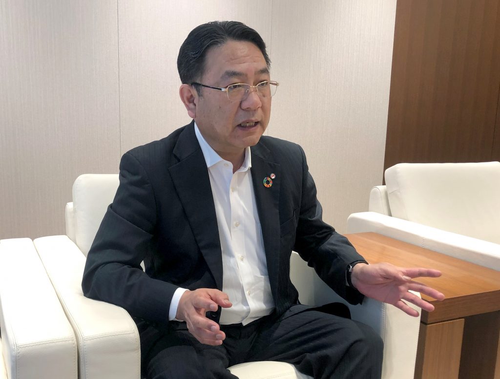 The new chief executive of SMBC Nikko Securities Yuichiro Kondo speaks during an interview in Tokyo, June 24, 2020. (File photo/Reuters)