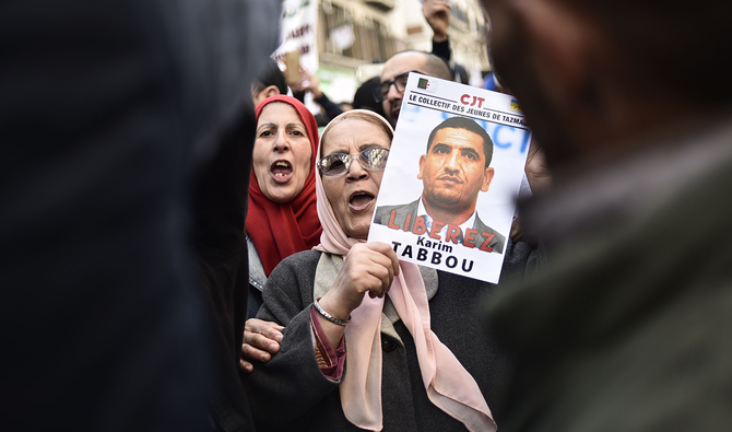 Two main figures of Algeria’s “Hirak” protest movement will soon be freed at the president’s initiative, the leader of an opposition party said Tuesday. (AFP)