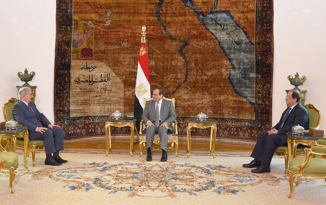 Egypt’s President Abdel Fattah El-Sisi announced a new initiative for Libya on Saturday. (File/AFP)