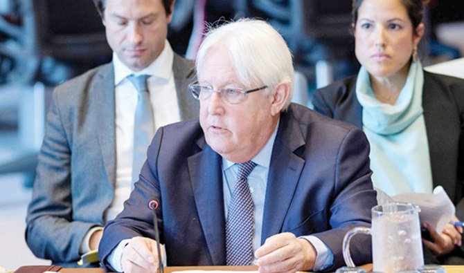 UN envoy for Yemen Martin Griffiths speaks at the UN in this May 15, 2019 file photo taken in New York. (AFP)