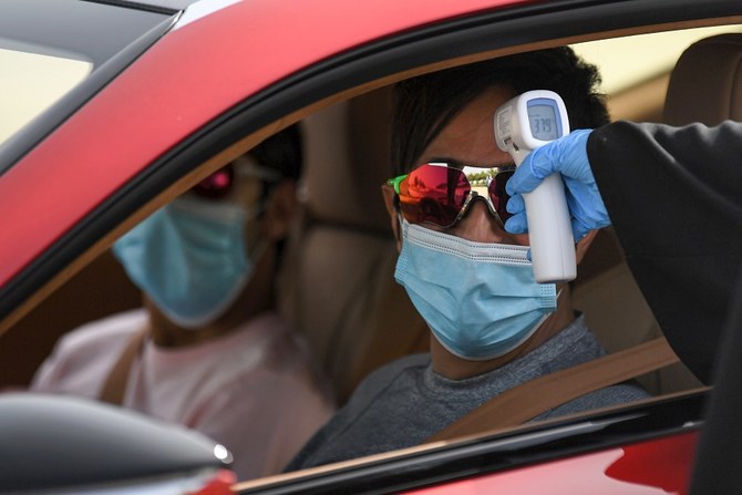 The public must wear medical or cotton masks in all closed places, public and private means of transport and malls as well as while walking in densely populated open areas, Salem Al-Zaabi, Acting Director of the Federal Emergency, Crisis and Disasters Prosecution, said. (File/AFP)