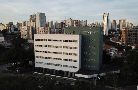 A general view of the Federal University of Sao Paulo (Unifesp) building where the trials of the Oxford/AstraZeneca coronavirus vaccine are conducted, in Sao Paulo, Brazil, June 24, 2020. Picture taken with a drone. (Reuters)