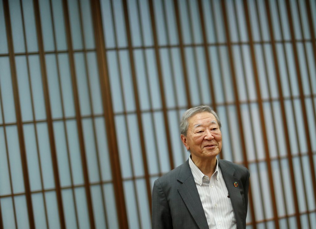 Hiroaki Nakanishi, chairman of Keidanren (Japan Business Federation) and Executive Chairman of Hitachi Ltd. speaks during an interview with Reuters in Tokyo, Japan June 22, 2020. (Reuters)