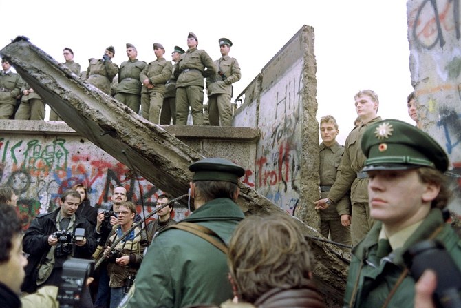 The wall had been built in 1961 by the puppet communist state installed by the USSR after World War II in occupied East Germany. (Getty Images)