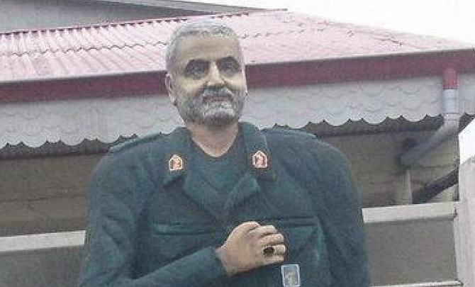 Memorial statues in Iran dedicated to the late Maj. Gen. Qassem Soleimani have inspired ridicule for their aesthetic features. (Twitter)