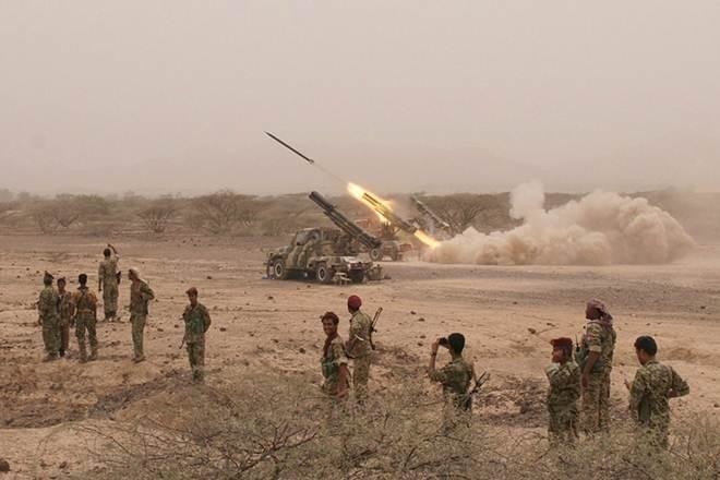 Saudi air defenses intercepted two ballistic missiles fired by Houthi militia from Yemen on Sunday night. (Reuters file photo)