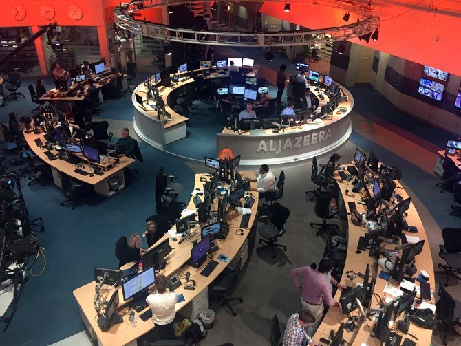 The newsroom of the Qatari state-owned broadcaster Al Jazeera, in Doha. (Getty Images)