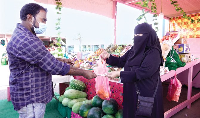Standing next to her stall in Jeddah’s Al-Shatea district, Al-Otaibi said ‘work is allowed for both men and women and any noble field is something we would all be proud to work in.’ (AN photo by Huda Bashatah)