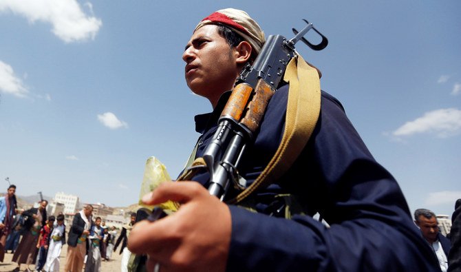 A follower of the Shi'ite Houthi movement carries a rifle during a ceremony in Sanaa, Yemen September 9, 2017. (Reuters)