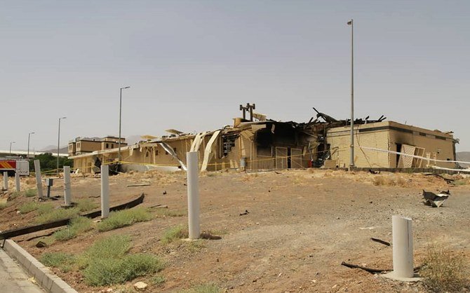 This photo released Thursday, July 2, 2020, by the Atomic Energy Organization of Iran shows a building after it was damaged by a fire at the Natanz uranium enrichment facility, some 200 miles (322 kilometers) south of the capital Tehran, Iran. (AP)