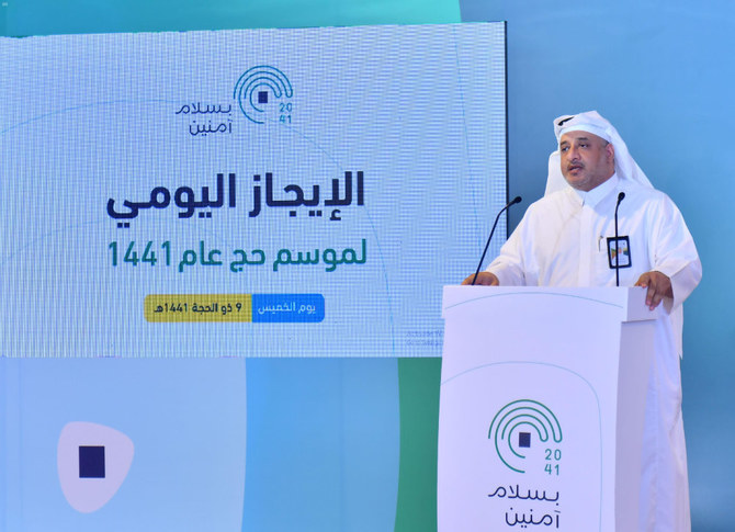 Dr. Hussein Al-Sharif, Haj Undersecretary for the Ministry of Haj and Umrah, address the media during a joint press conference in Makkah on Thursday. (SPA)