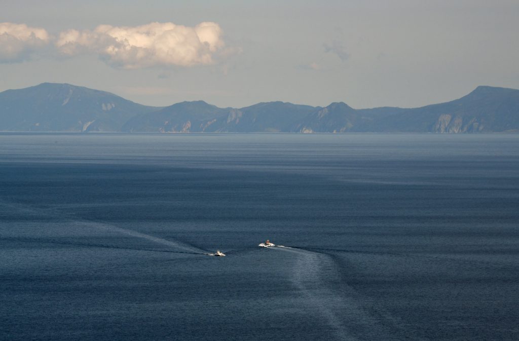 This picture taken on October 10, 2018 shows Kunashiri island. Four of the islands known as the Northern Territories in Japan and the southern Kuril islands in Russia are disputed and remain a bitter sticking point between Tokyo and Moscow. (AFP)