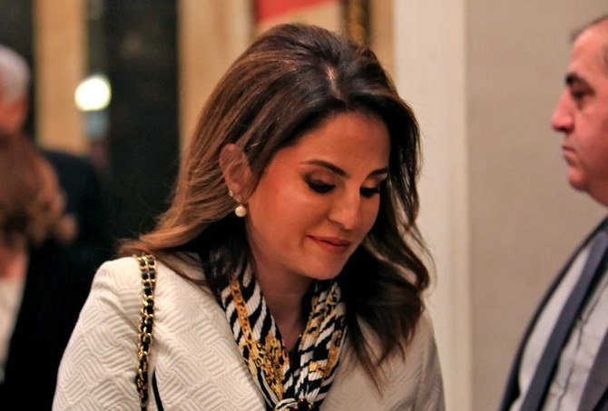 Minister of Information Manal Abdel Samad arrives for the inaugural cabinet meeting at the presidential palace in Baabda east of capital Beirut on January 22, 2020. (File/AFP)