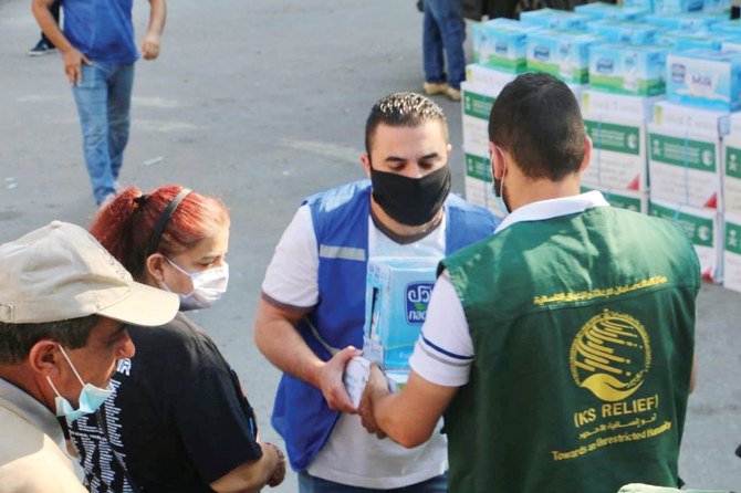 Teams of the King Salman Humanitarian Aid and Relief Center continue humanitarian operations in Beirut following the port explosion on Aug. 4. (SPA)
