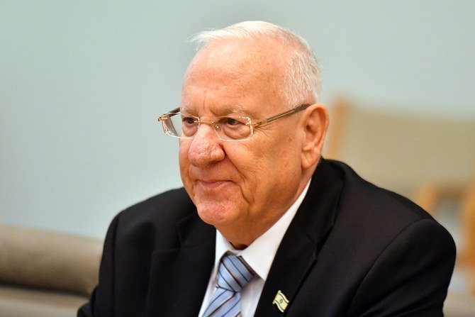 Israel's President Reuven Rivlin attends a bilateral meeting with Australia's Prime Minister Scott Morrison (not pictured) at the Parliament House in Canberra on February 26, 2020. (File/AFP)