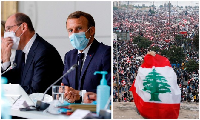 President Emmanuel Macron is due next week to visit Lebanon to hammer home the message of the need for change in Lebanon, which he made on his last trip on August 6. (AFP/Reuters/File Photo)