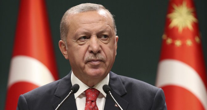 President Recep Tayyip Erdogan’s popularity is plunging. (AP)