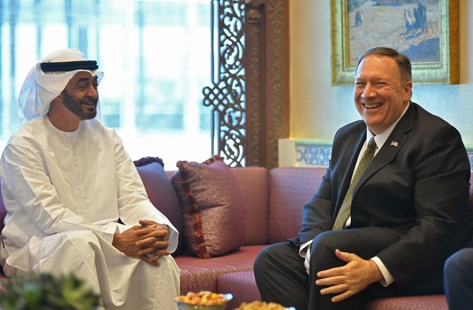Sheikh Mohammed bin Zayed and Mike Pompeo discussed the deal to establish relations with Israel. (AFP/File)