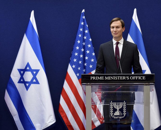White House adviser Jared Kushner and Israeli Prime Minister Benjamin Netanyahu make joint statements to the press about the Israeli-UAE peace accords. (AP)