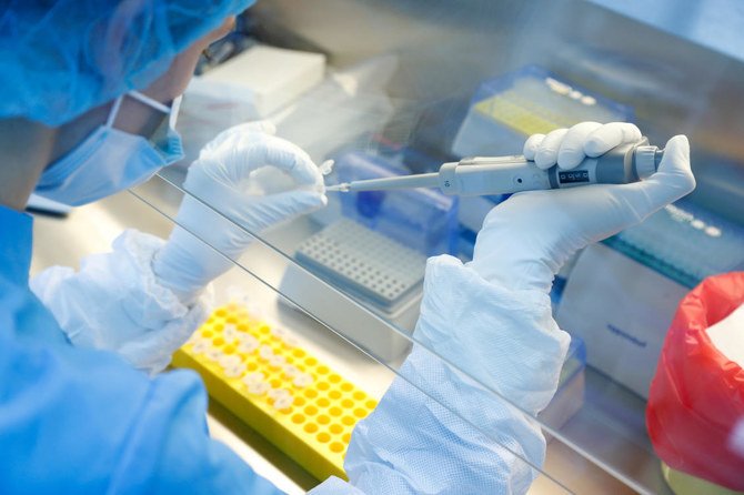 FILE PHOTO: A scientist prepares samples during the research and development of a vaccine against the coronavirus disease (COVID-19) at a laboratory of BIOCAD biotechnology company in Saint Petersburg, Russia June 11, 2020. (Reuters)