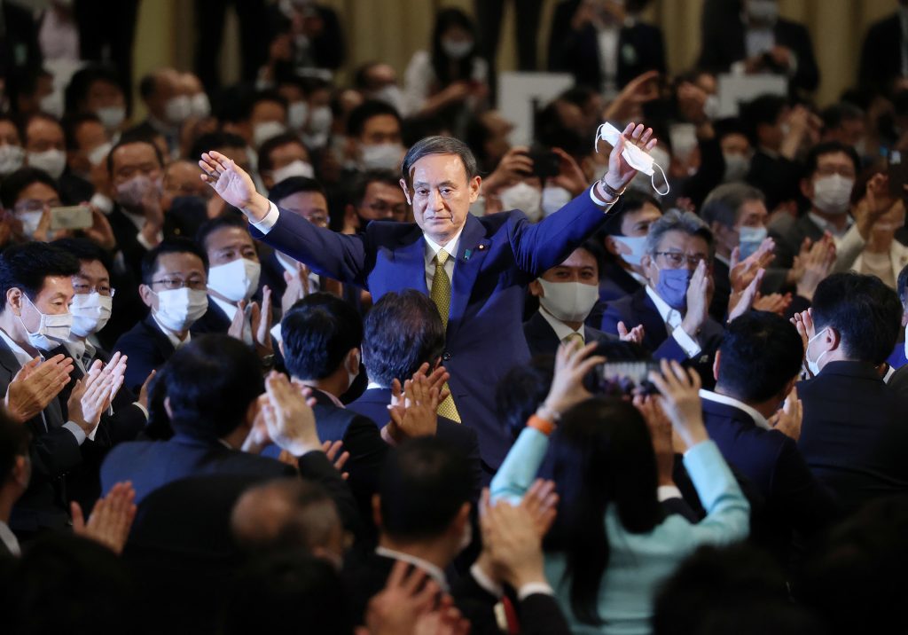 Chief cabinet secretary Suga was heavily tipped to win the Liberal Democratic Party ballot. (AFP)