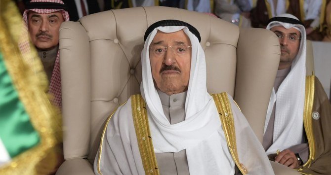 Emir Sheikh Sabah Al-Ahmad Al-Sabah is in the US completing medical treatment following surgery for an unspecified condition in Kuwait. (AFP/File Photo)