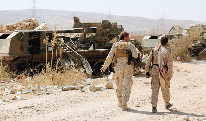 Tribesmen from the Popular Resistance Committees in Yemen’s Marib region. (AFP)