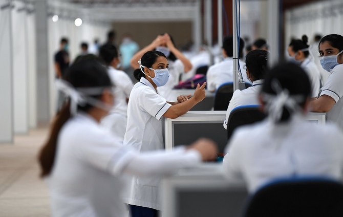 The Frontline Heroes Office was established in July 2020 to support medical and non-medical workers fighting COVID-19 in UAE. (File/AFP)