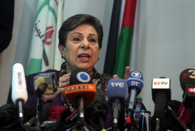 Hanan Ashrawi urged American Arabs to “mobilize” and set aside their differences to strengthen the voice of the Palestinian diaspora. (Reuters)