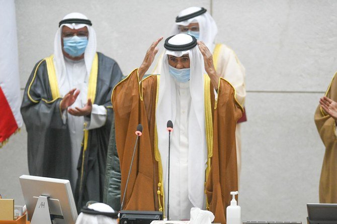 Al-Sabah paid tribute to the previous leadership during the ceremony. (Kuwait News Agency)