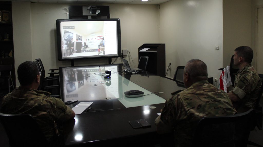 The virtual inauguration ceremony for the Japan-supported MAG mine clearance project in Lebanon. (Embassy of Japan in Lebanon)