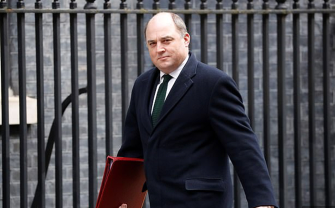 Defence Secretary Ben Wallace (pictured) blamed Iran for supporting terror. (File photo: AFP)