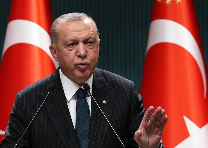 Turkish President Recep Tayyip Erdogan holds a press conference. (File/AFP)