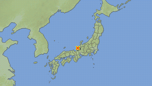 An earthquake with an estimated magnitude of 5.0 struck Fukui Prefecture, central Japan on Sep. 4, 2020. (JMA)