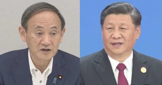 Japan's new Prime Minister Yoshihide Suga (left) said on Friday he had agreed with Chinese President Xi Jinping (right) in their first talks to pursue high-level contacts in a bid to promote regional and international stability.