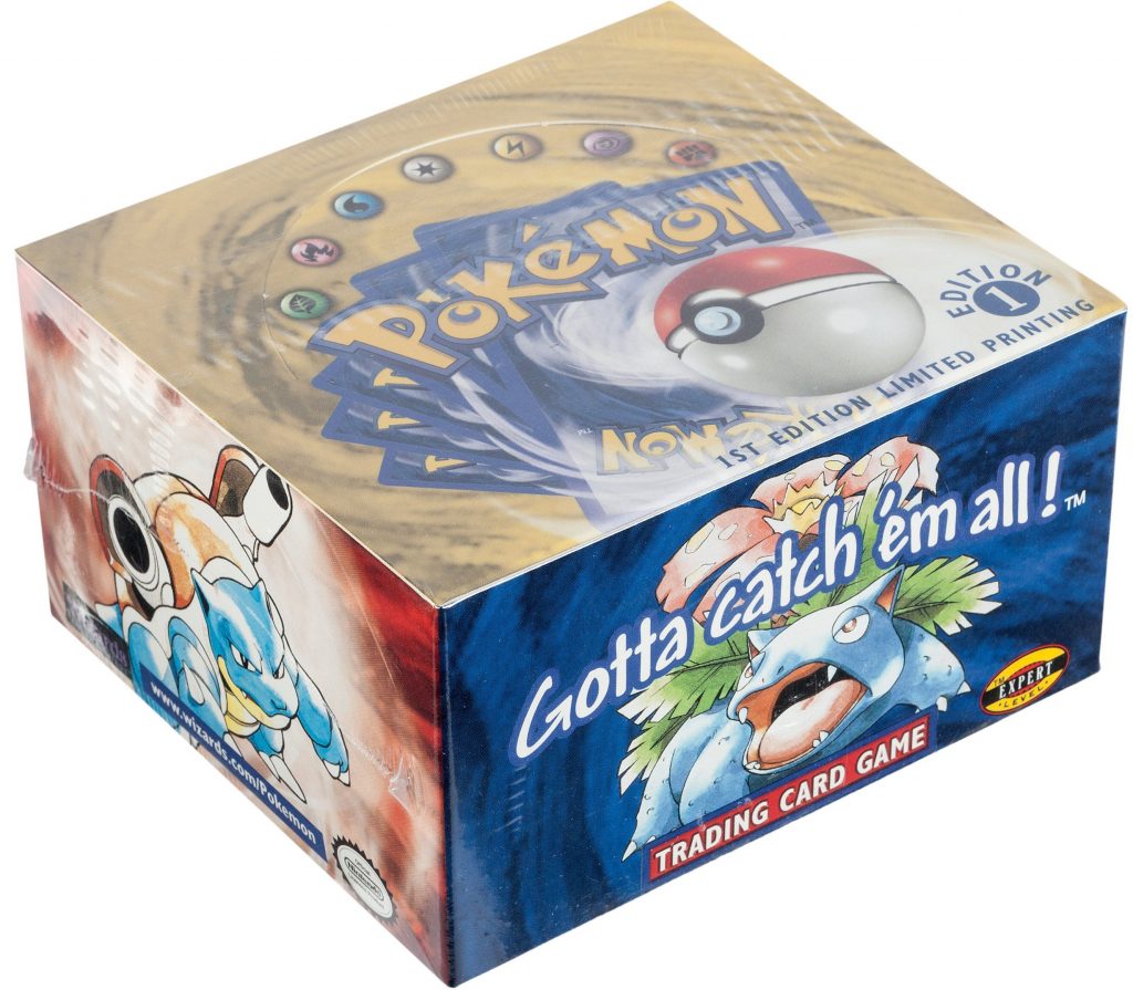 The 1999 Pokémon First Edition Base Set Sealed Booster Box that sold for $198,000 at Heritage Auctions' Comics & Comic Art Auction. (Heritage Auctions)