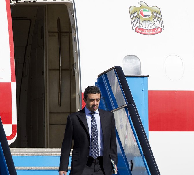 UAE Minister of Foreign Affairs and International Cooperation, Abdullah bin Zayed, is heading the Emirate's delegation to the UAE-Israel peace signing ceremony in Washington. (File/AFP)