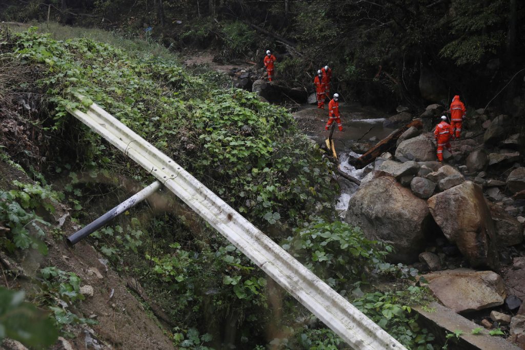 Rainfall is expected to reach 200 millimeters in the Izu island chain for 24 hours until midnight Sunday. (AFP)