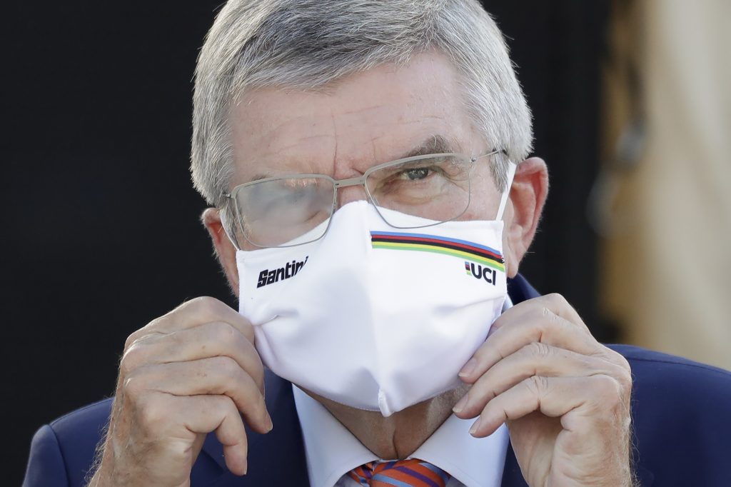 Olympics Bach Award Author : FP Imola, , ITA Source : AP CONTENT Image Caption : IOC President Thomas Bach waits for the podium ceremony for the women's elite event at the road cycling World Championships in Imola, Italy, Sept. 26, 2020. (File photo/AP)