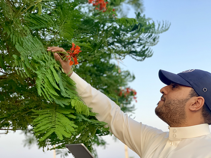 Through his campaign, Mohammed Al-Khalid wants people to plant trees. (Supplied)